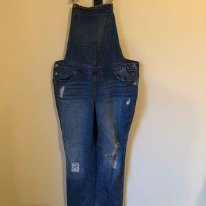 Blue jean overalls